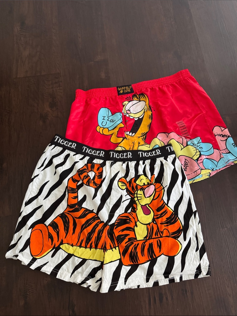 Mens Lounge Boxer Shorts Bundle Two Tigger the Tiger Garfield Graphic New XL